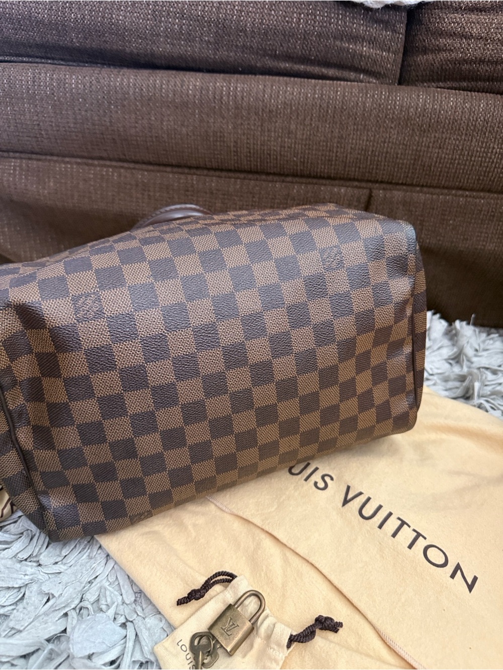 Louis Vuitton Brown Damier Canvas Speedy 30 Satchel with organizer w/base shaper - Picture 15 of 16